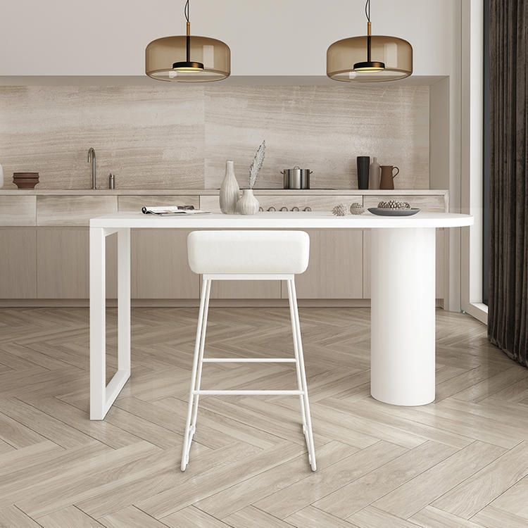 Simple 42-inch Height Bar Table Wood Top Bar Table, for Living Room