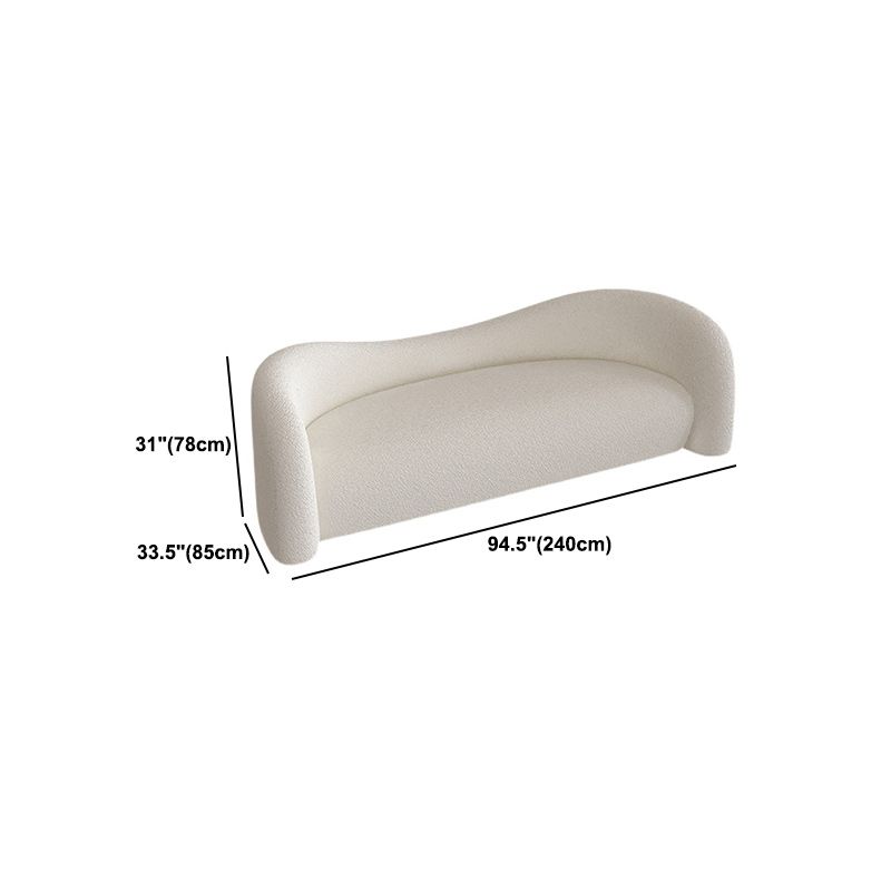 Contemporary Wool Curved Sofa Modern Sloped Arm Sofa for Living Room