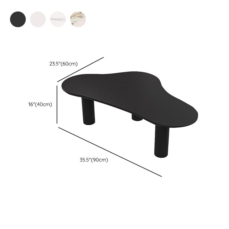 Contemporary Stone Geometric Coffee Table 3 Legs Coffee Cocktail Table