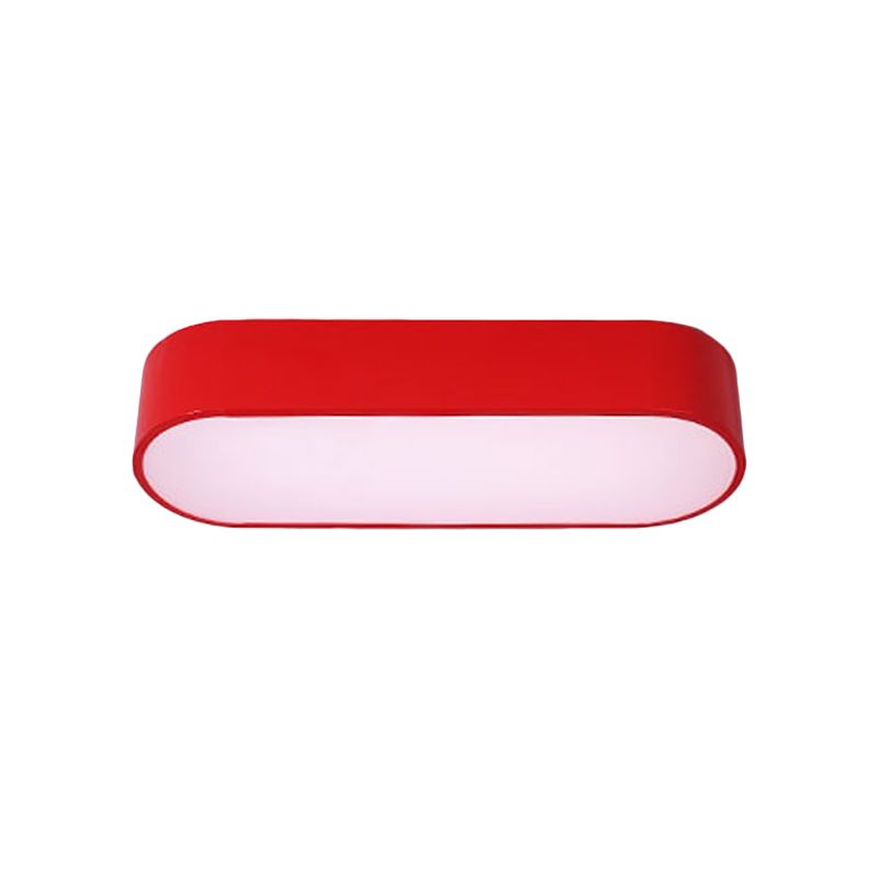Luminaire encastré LED elliptique pour enfants, finition acrylique rouge/jaune/bleu proche du plafonnier