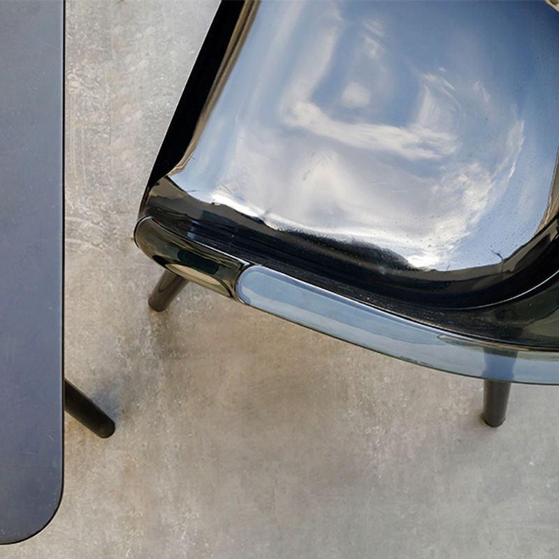 Contemporary Plastic Indoor-Outdoor Chair of 23'' Wide Dining Arm Chair