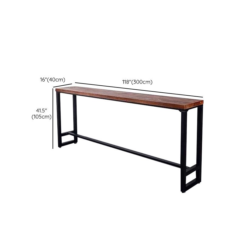 Industrial Rectangle Bar Height Table Solid Wood Bar Height Bistro Bar Desk