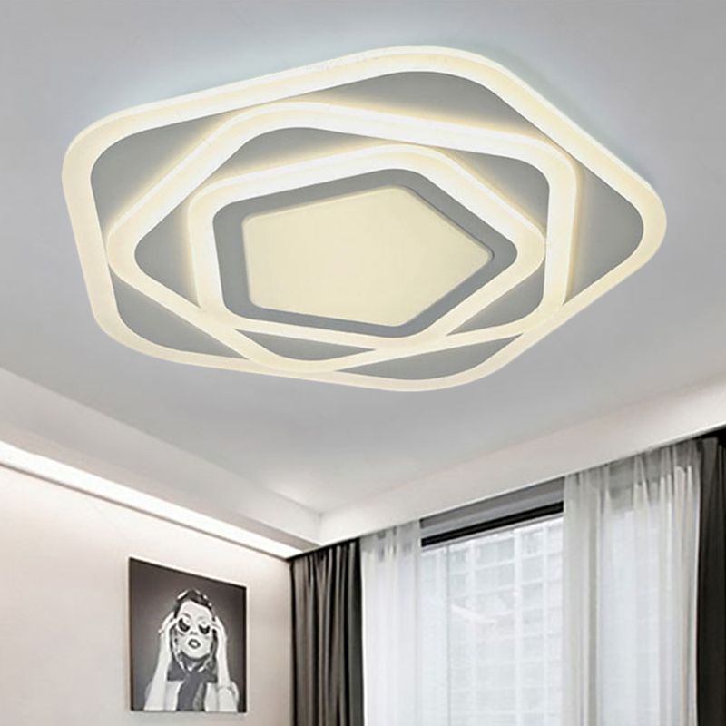 Pentagon Woonkamer Inbouw Plafondlamp Acryl Moderne Eigentijdse Plafondlamp In Wit