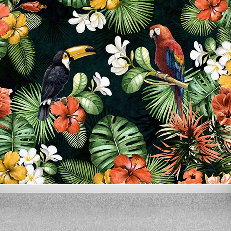 Light Color Wild Landscape Mural Moisture-Proofing Tropical Bedroom Wall Covering