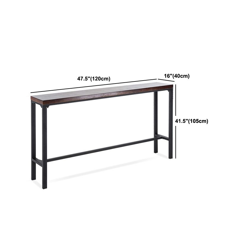 Industrial Rectangle Solid Wood Bar Table Set 1/5 Pieces Counter Table with High Stools