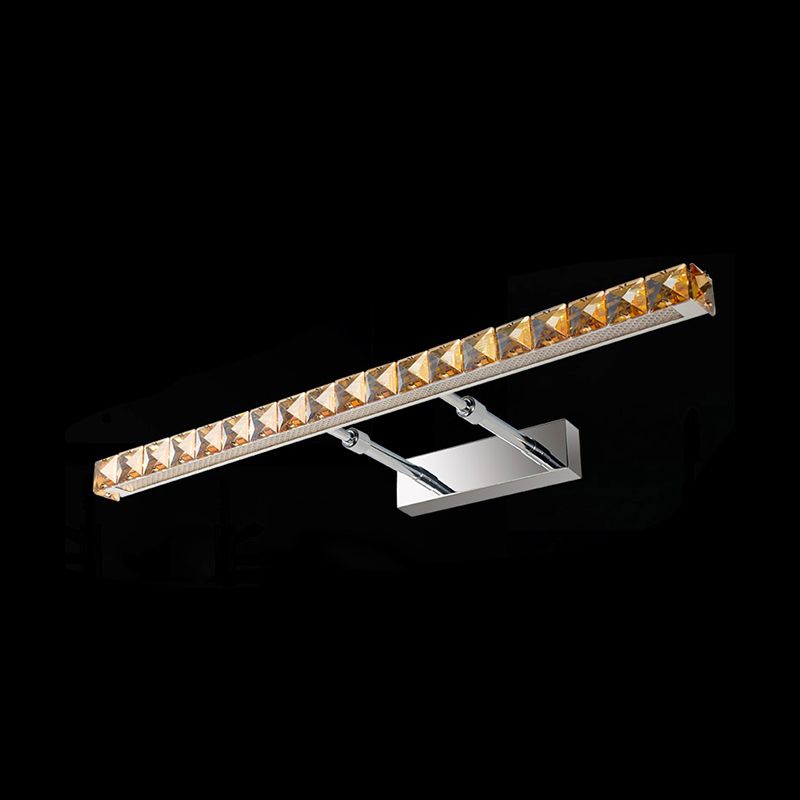 1 Light Linear Vanity Lighting Fixtures Modern Style Crystal LED Mirror Lights