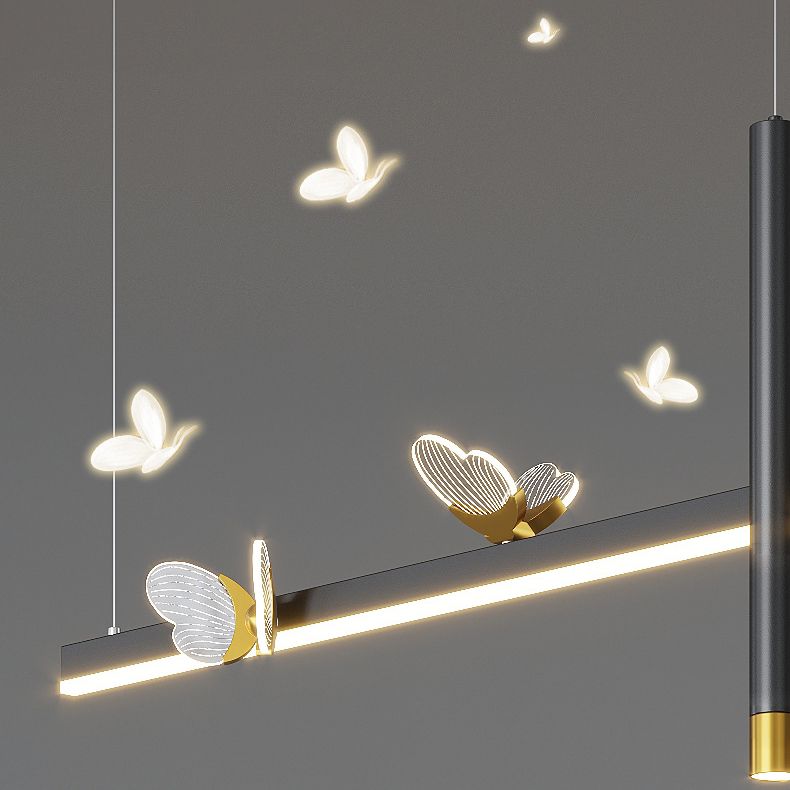 Modern Hanging Ceiling Light 5 Light Pendant Lighting Fixtures in Black Finish