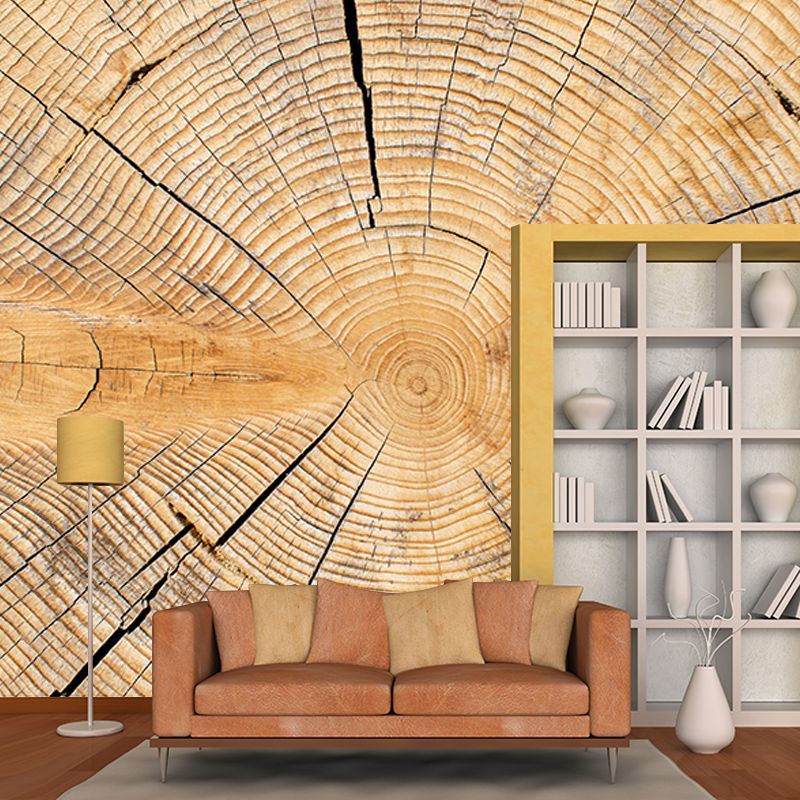 Wood Texture Wall Mural Industrial Style Mildew Resistant Wall Covering