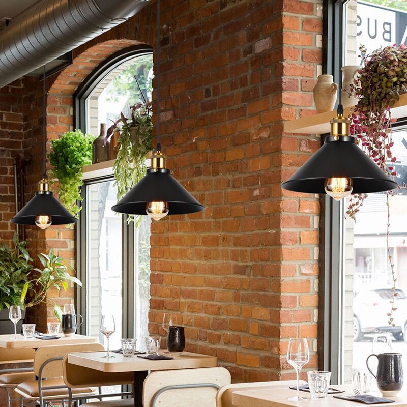 Shade Pendant Light Fixtures Industrial Vintage Style 1 Light Metal Pendants for Dinning Room