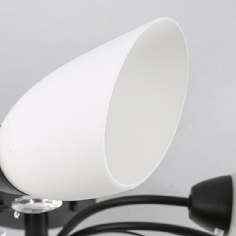 Black Flush Mounted Lamp Simple Style Glass Cone Ceiling Light Fixture