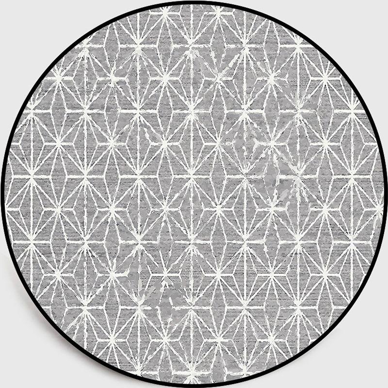 Modern Geometry Indoor Rug Multi Color Polypropylene Rug Non-Slip Backing Machine Washable Stain Resistant Rug for Sitting Room