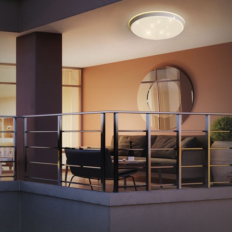 White LED Ceiling Mounted Light Contemporary Flush Ceiling Light Fixtures for Living Room