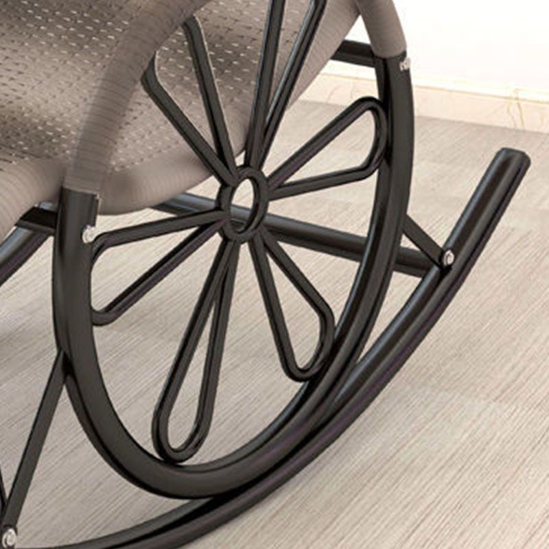 Indoor Single Rocking Chair Mid-Century Modern Rattan Rocking Chair