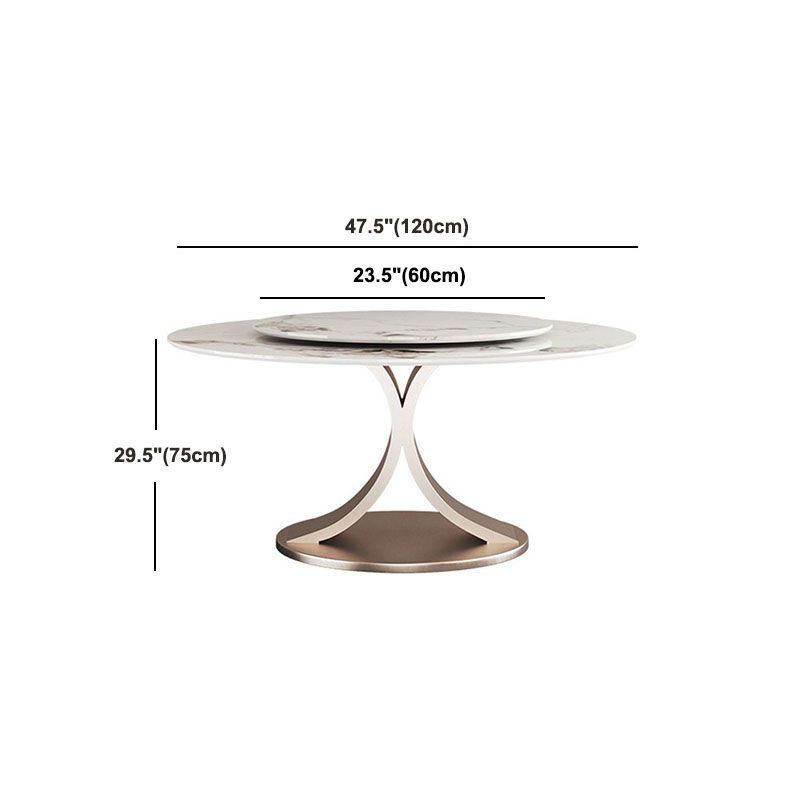 Glam Sintered Stone Dining Table Round Dinner Room Table for Dining Room