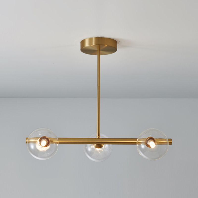 Modern Simple Hanging Lamp Glass Ball Shape Shade Island Light Fixture for Living Room