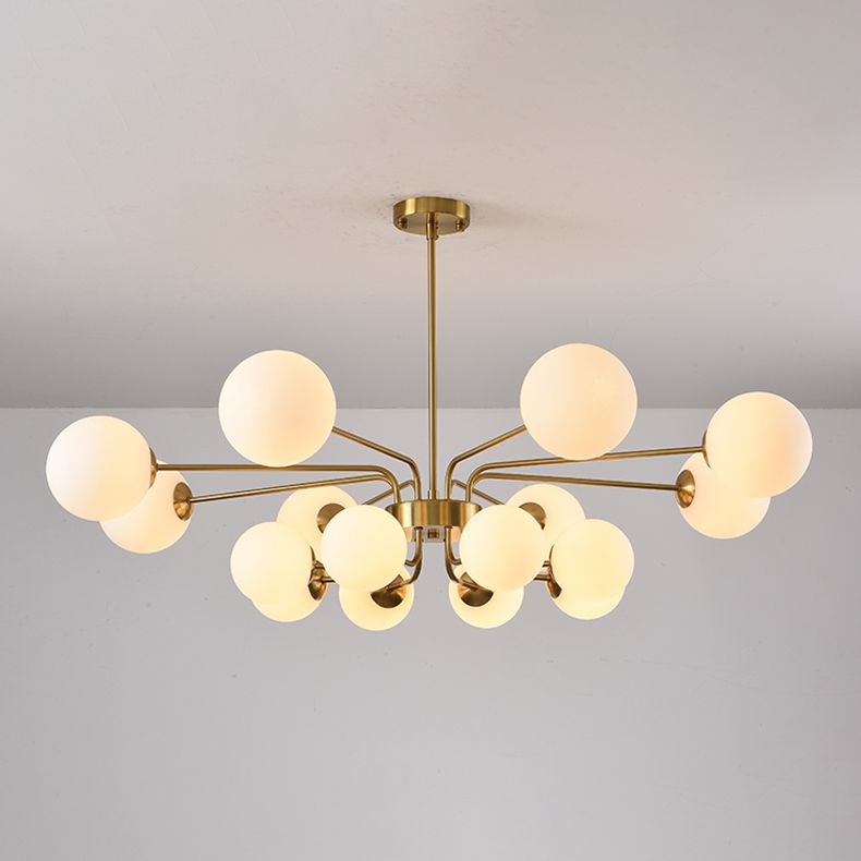 Designer Style Globe Chandelier Lighting Multi-Head Suspension Pendant Lamps with Glass Shade