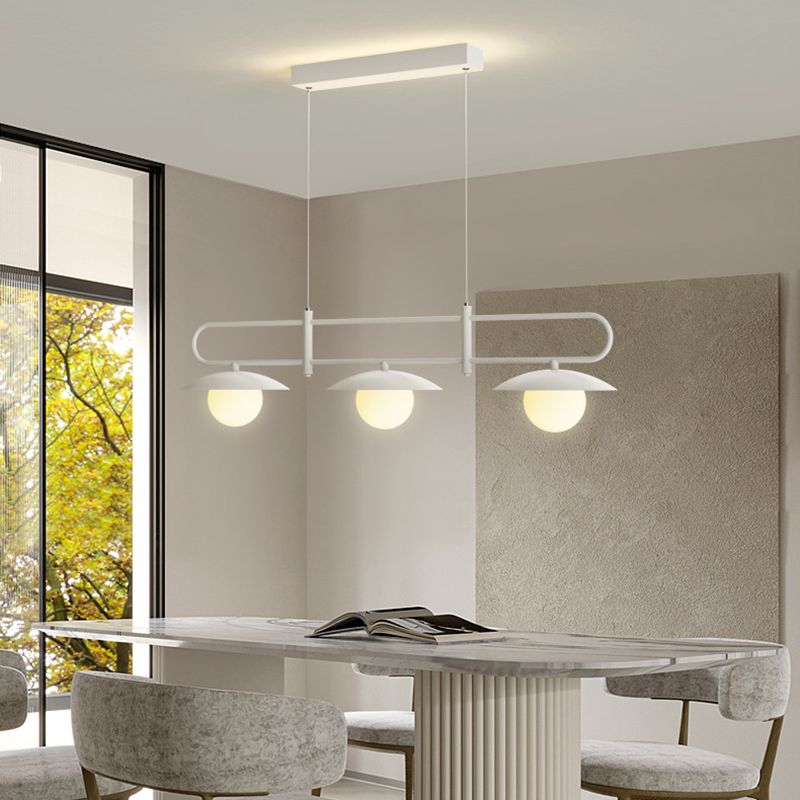 3/4-Light Contemporary Kitchen Island Lighting White Island Pendant Lighting