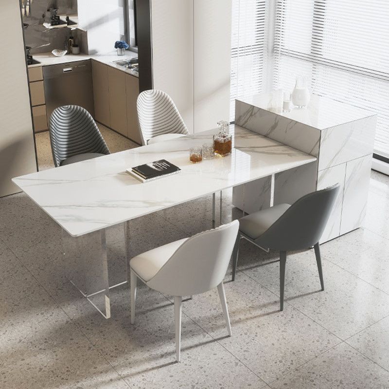 Modern 1/2/5 Pieces Dining Set Rectangle Stone Dining Table for Dining Room