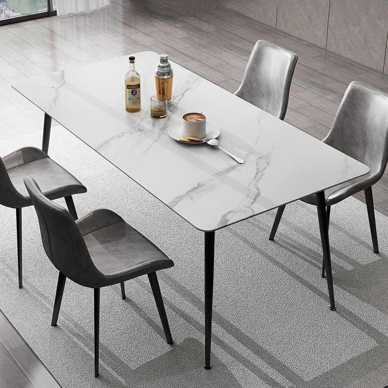 Sintered Stone Dining Table Set 1/5 Pcs Rectangle Dining Table with Armless Chairs