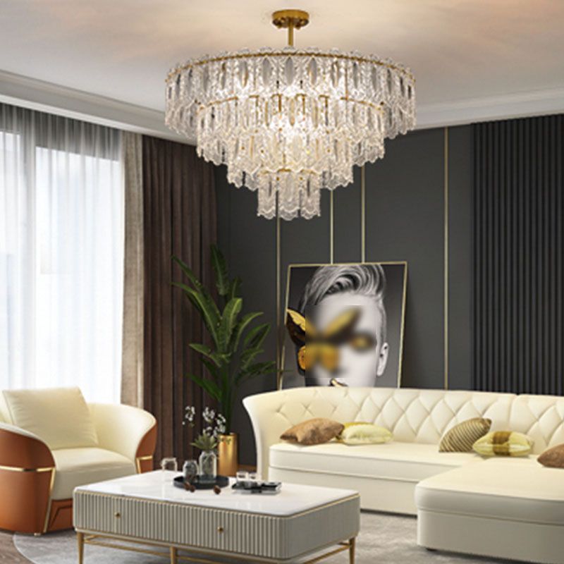 Luminaire ludique à plusieurs niveaux Éclairage de pendentif en verre moderne pour restaurant