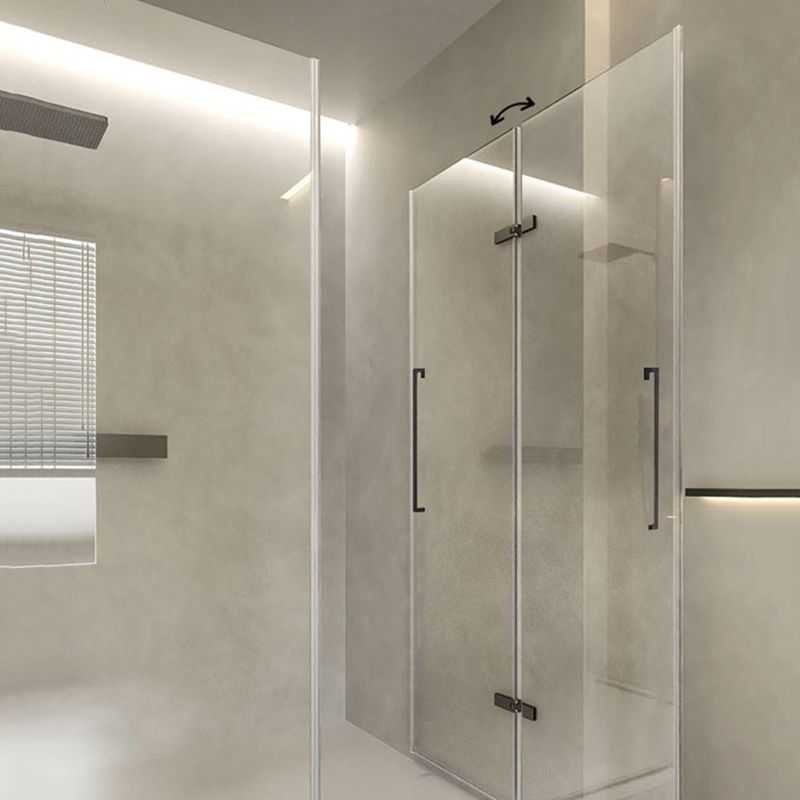 Frameless Hinged Shower Bath Door Transparent Glass Shower Screen
