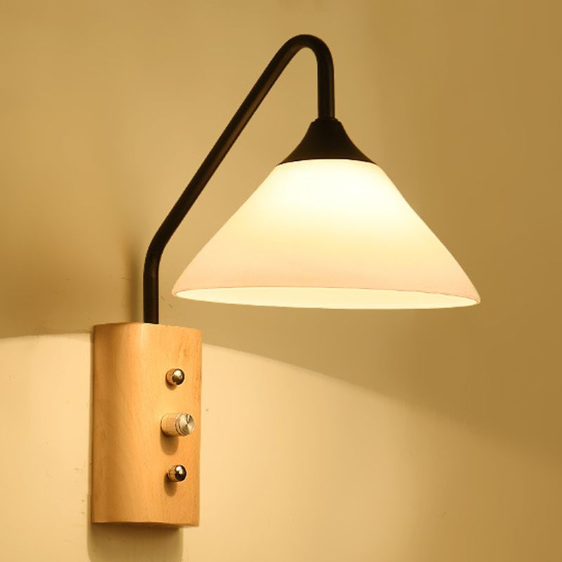 Modern Sconce Light Fixture Wood 1-Light Wall Sconces for Bedroom