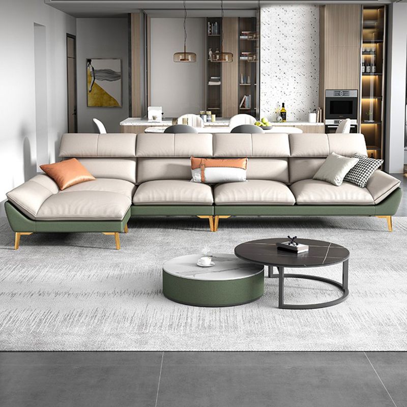 38.18" Tall Faux leather Contemporary Sectional Stain-Resistant Sectional