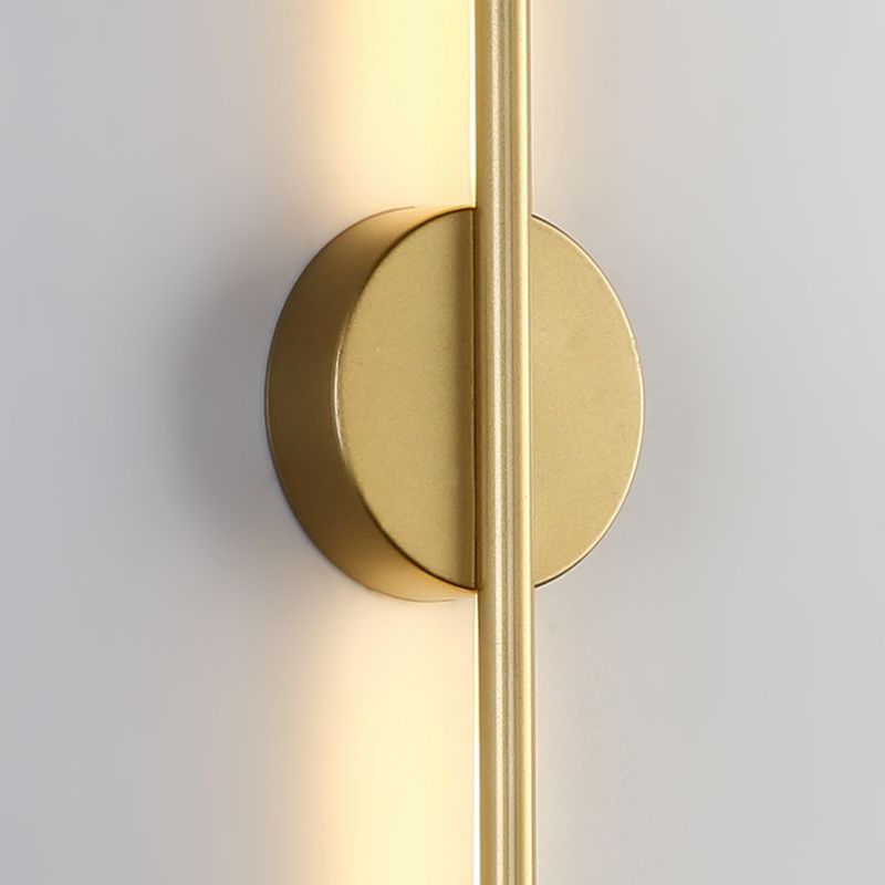 Linear Shape Metal Wall Light Modern Style 1 Light Wall Lighting Fixtures in Gold