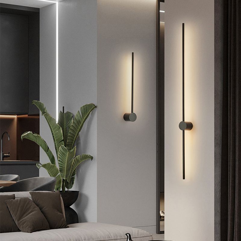 Minimalism LED Wall Sconce Thin-Line Sconce Lighting with Brass for Living Room