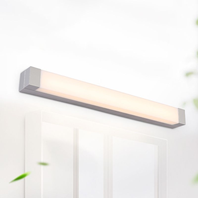 Nordic Rectangle Flush Mount Wall Sconce Acrylic Bathroom LED Vanity Light in White