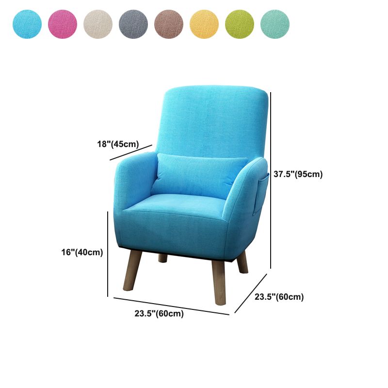 Contemporary Accent Armchair Modern Cotton Blend Accent Chair with Pillow