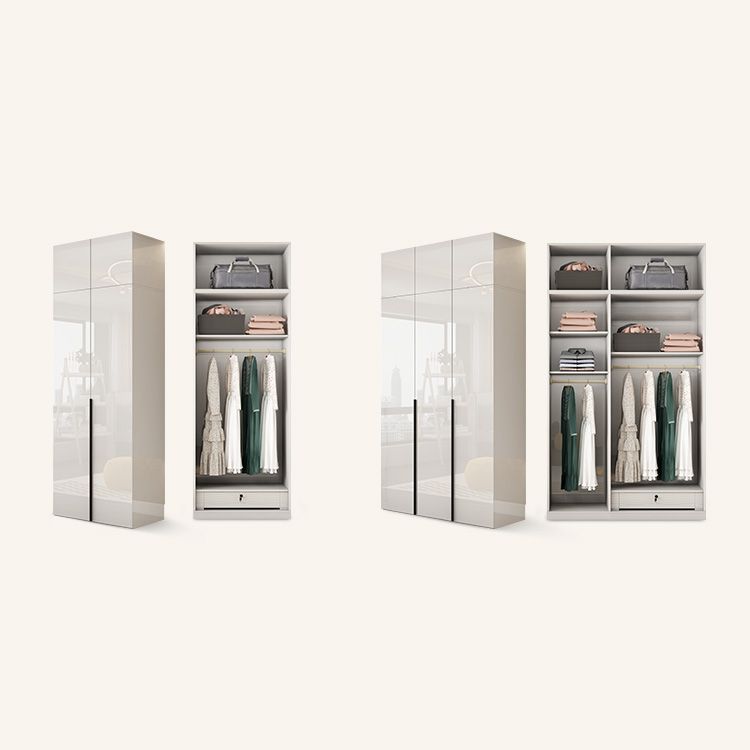 White Colour Wooden Wardrobe Soft Close Drawer Wardrobe Closet for Bedroom