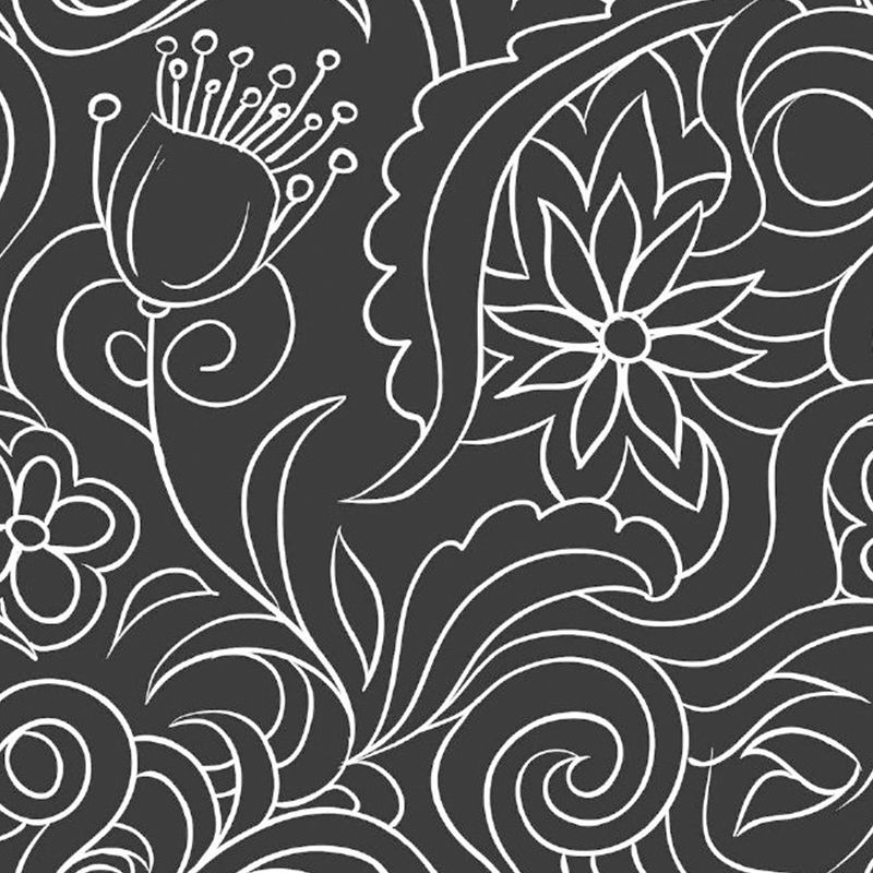 Black and White Minimalist Mural Wallpaper Whole Floral Wall Art for Living Room