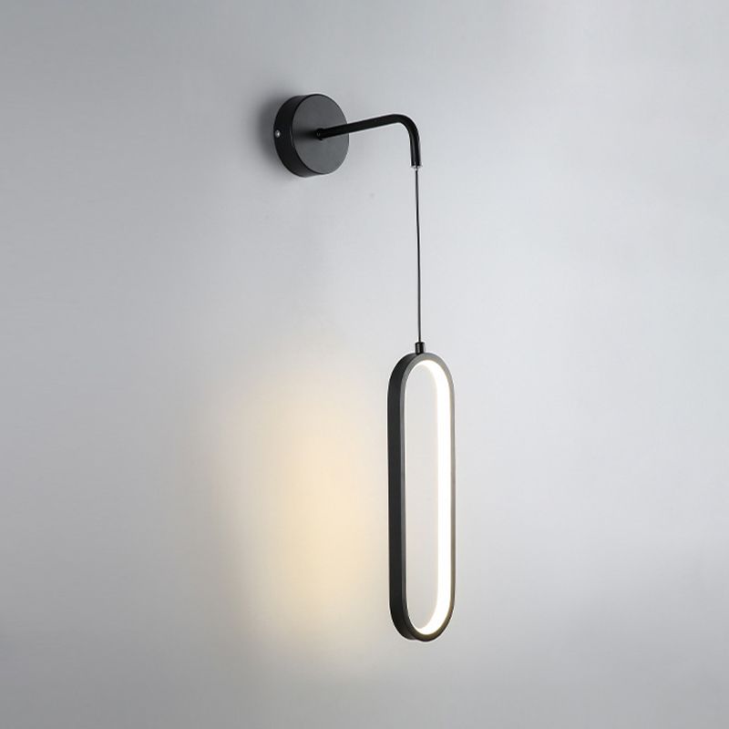 Bedside Modernist Wall Sconce Oval Single Light LED Simple Wall Mounted Light