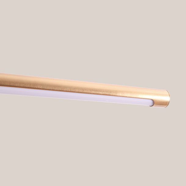 1-Light Metal Linear Wall Lighting Modern Style Wall Mirror Mount Light Fixture in Brass