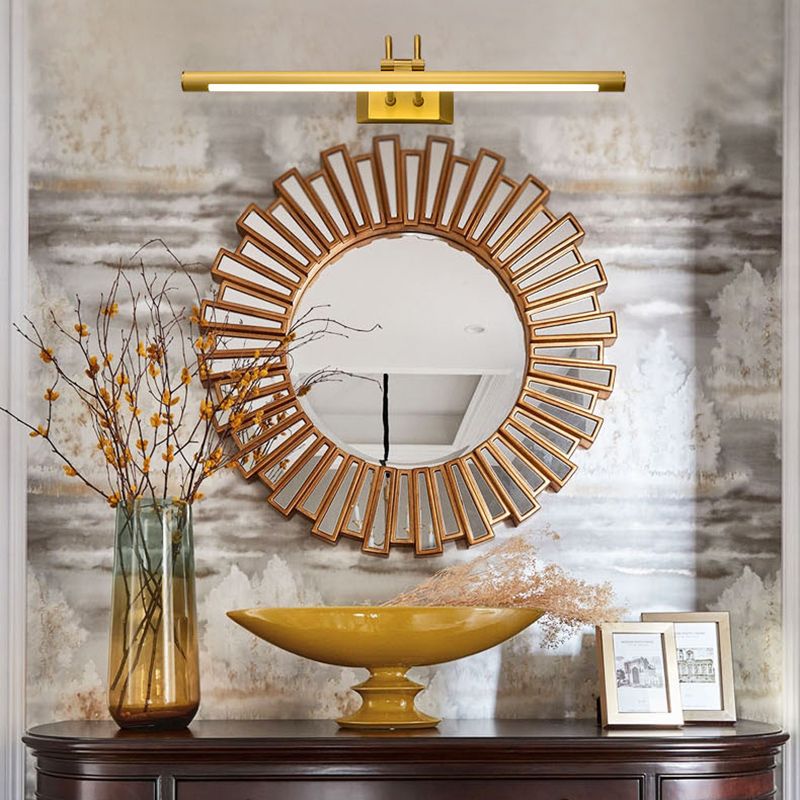 American Style Vanity Light All Copper Vanity Lamp with Acrylic Shade for Bedroom