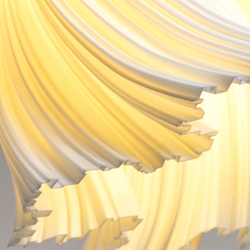 Luminaire de pendentif floral blanc lampe de suspension en plastique à 1 lumière minimaliste