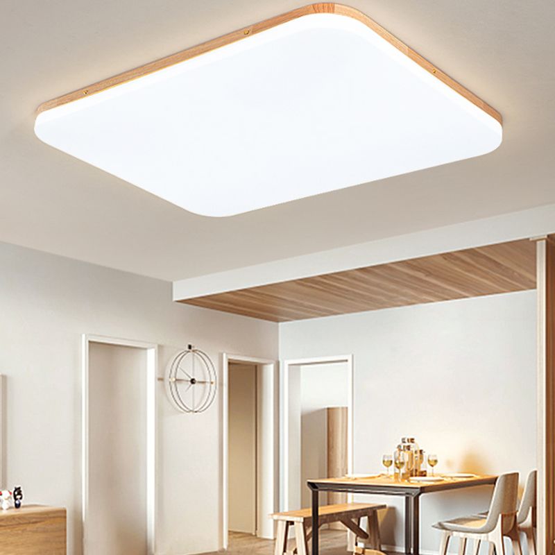 Wooden Flush Mounted Ceiling Lights LED Flush Mount Light with Acrylic Shade