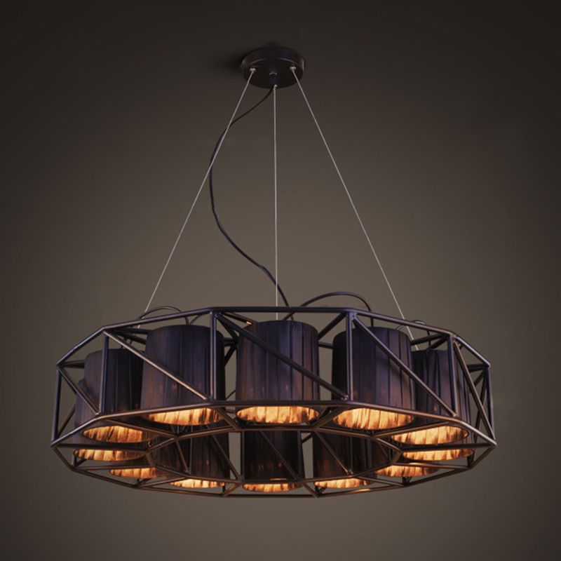 Luces colgantes industriales de techo de metal negro antiguo para la barra de comedor