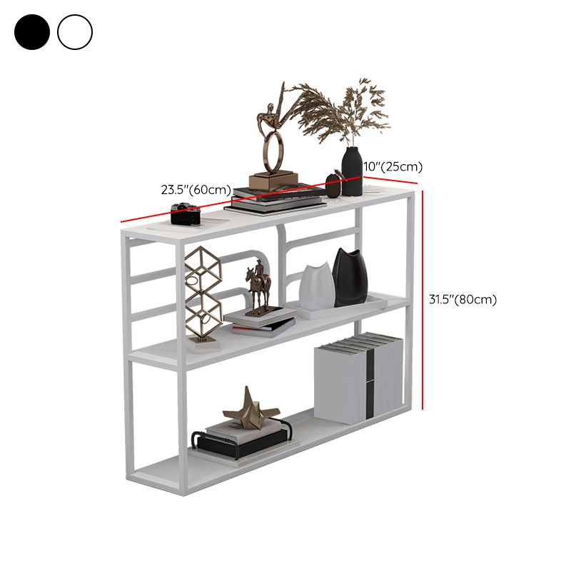 9.84" W Contemporary Console Accent Table Antique Finish Console Sofa Table in Metal