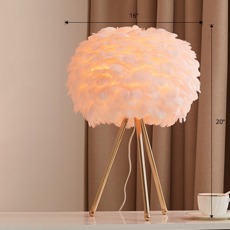 Goose Feather Sphere tafellamp Noordig 1 bol nachtstandlicht met statiefstandaard
