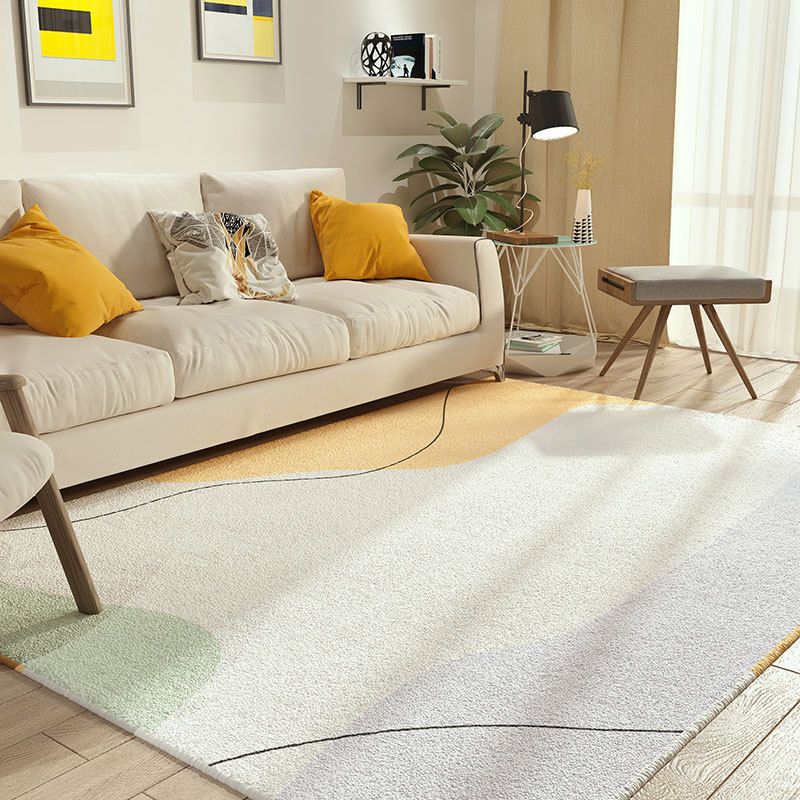 Tapis de Style moderne, bloc de couleurs, Beige, résistant aux taches, pour la décoration de la maison