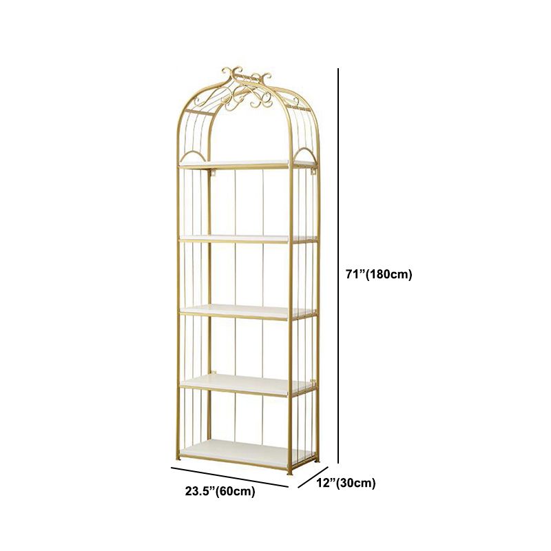 Gold Modern Bookshelf Etagere Metal Open Bookcase for Living Room