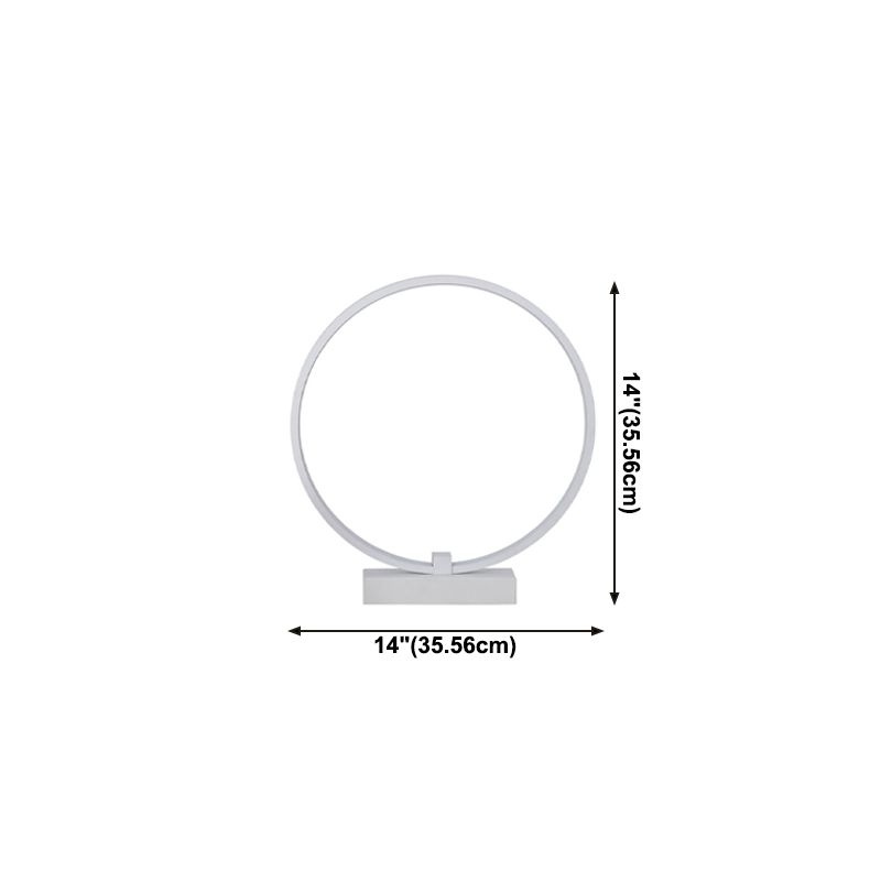 1 Light Circle Table Light Modernism Metal Night Table Lamps for Bedroom in White