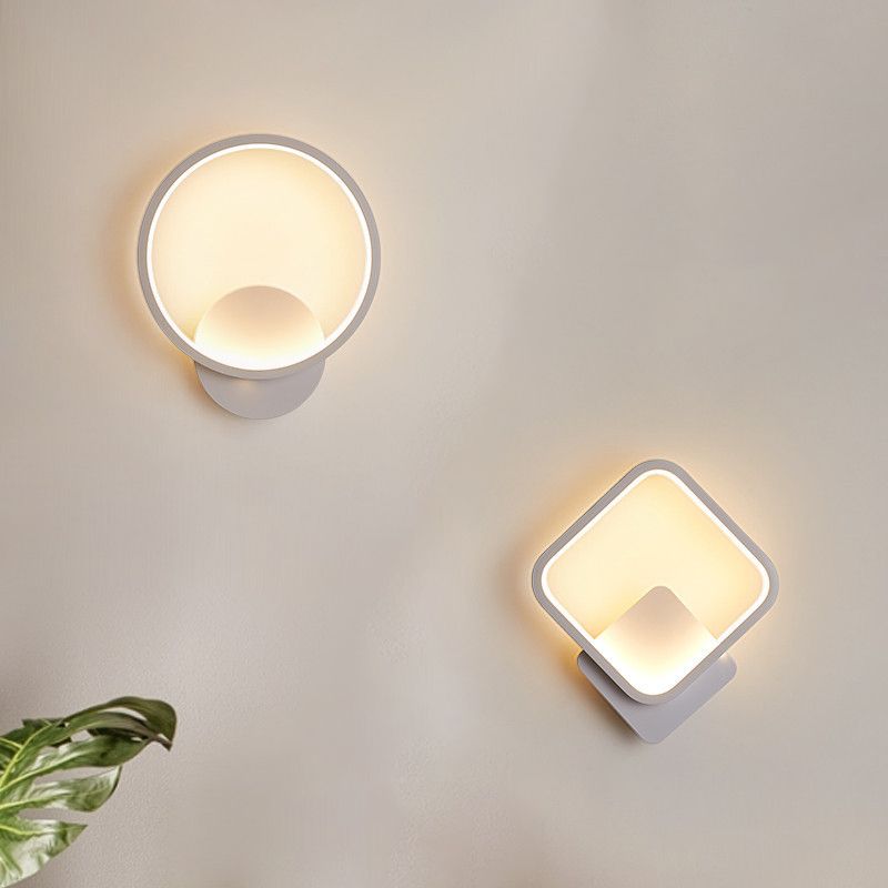 Single Modern White/Black Wall Mounted Sconce Unique Wall Light for Bedroom