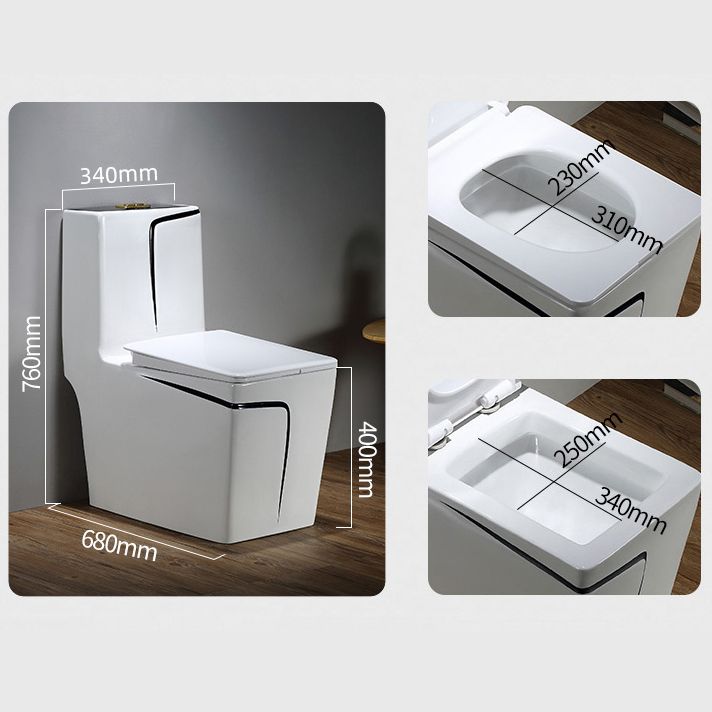 Floor Mount Flush Toilet Skirted Traditional One-Piece Toilet with Slow Close Seat