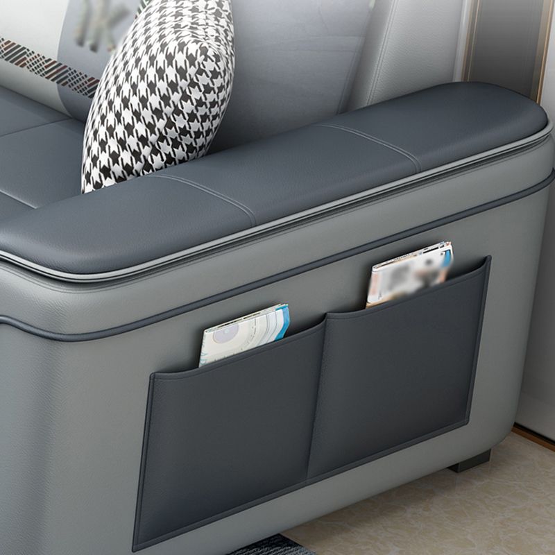 6-Seater Pillowed Back Cushions Square Arm Sectional Sofa for Living Room