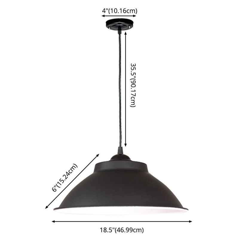 Aluminum Bell Suspension Pendant Light Industrial 1 Head Dining Room Drop Lighting