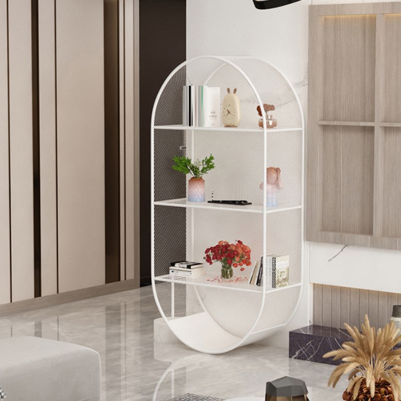 Industrial Standard Bookcase Metal 3 Shelves Closed Back Bookshelf