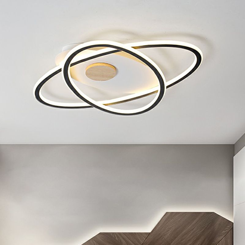 Oval Flush Mount Ceiling Lighting Fixture Simplicity Acrylic LED Flush Mount for Bedroom